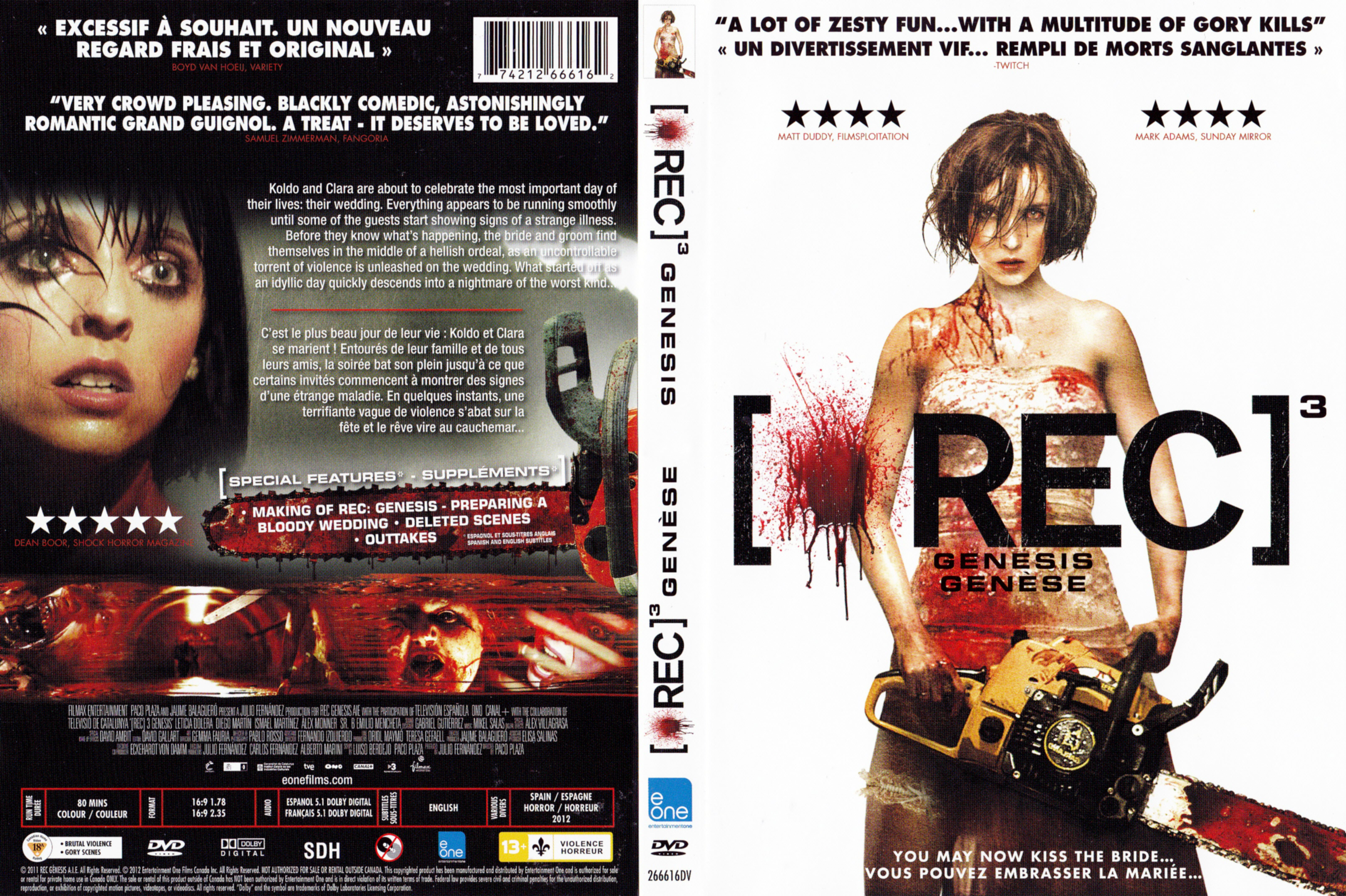 Jaquette DVD [REC]3 Gnesis (Canadienne)